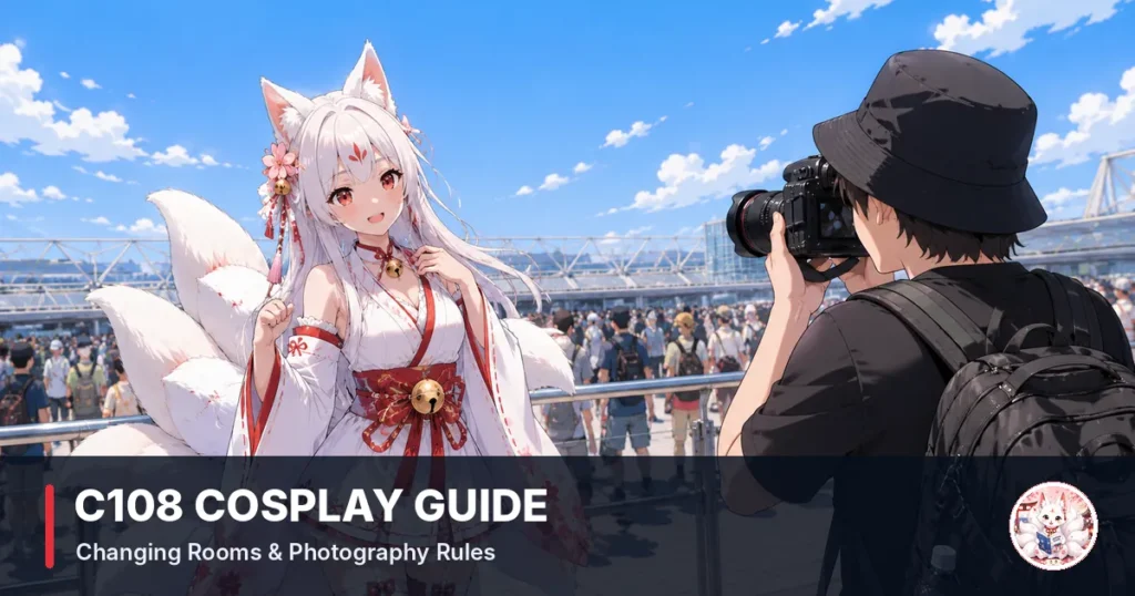 Anime-style cosplayer and photographer at Comic Market 108