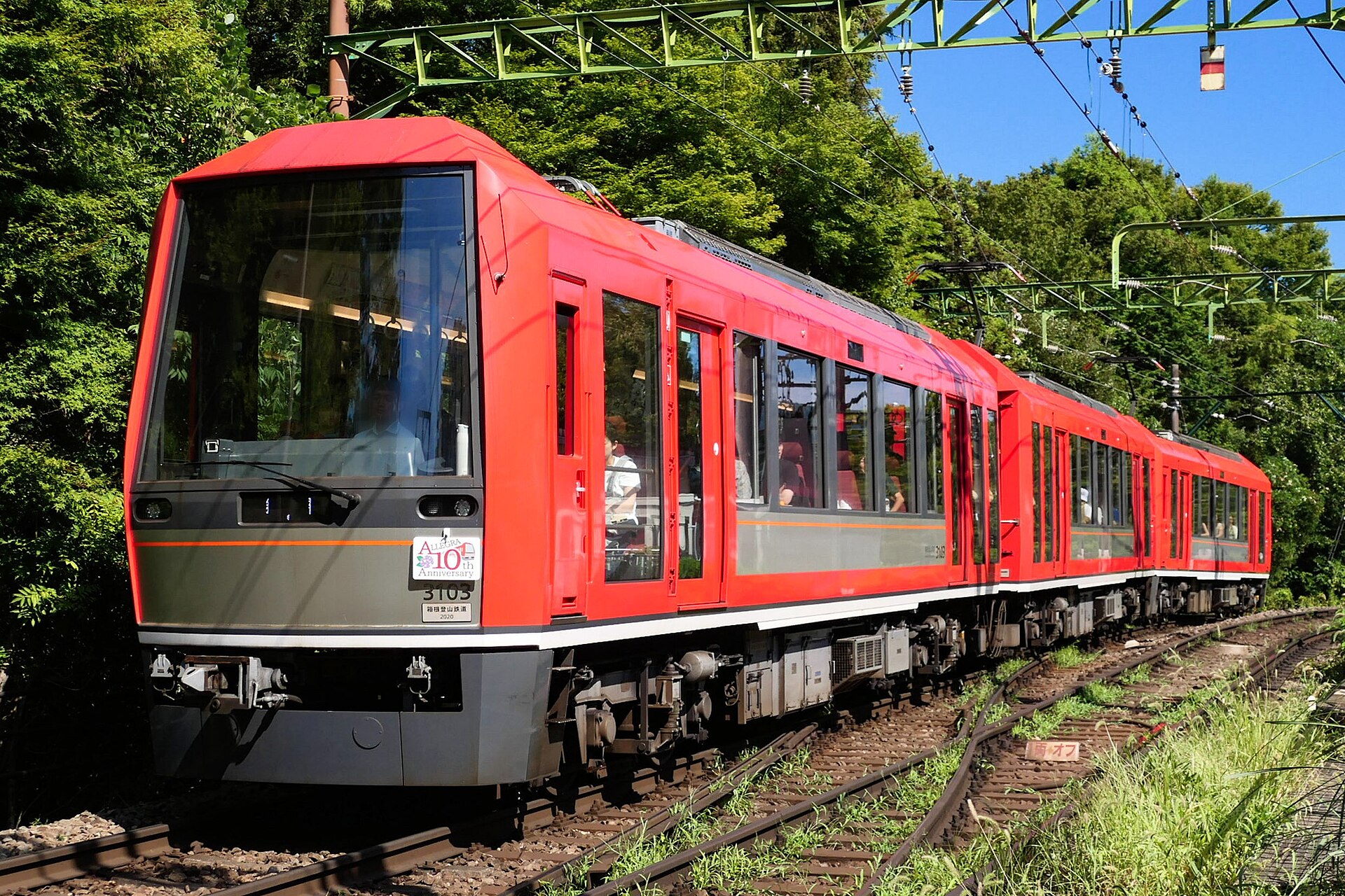 Hakone Tozan Train traveling through the mountain landscape