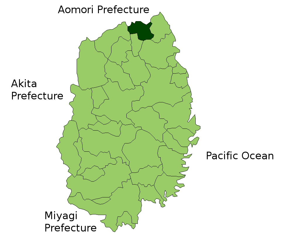 Map showing Karumai in Iwate Prefecture