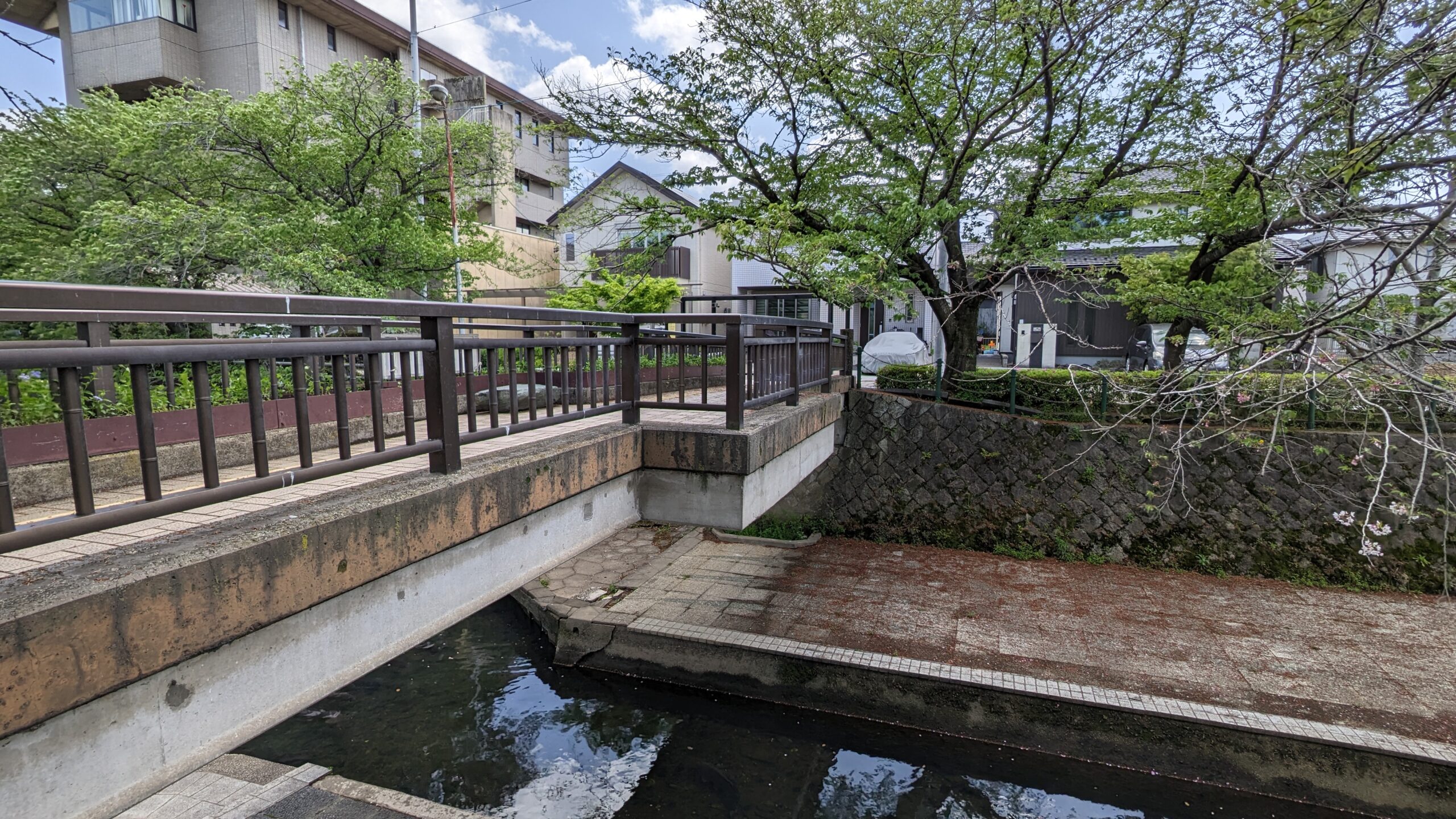 Side view of Midori Bridge beside the Suimon River in Ogaki