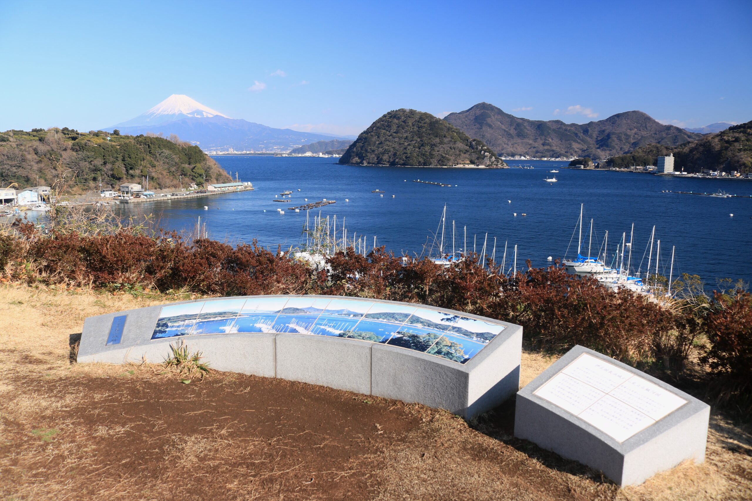 Mount Fuji and Awashima viewed from Nagahama Castle Park
