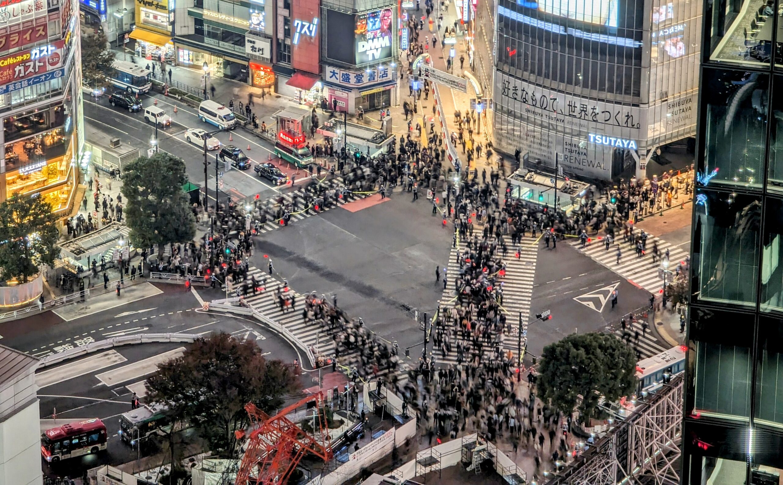 Shibuya Scramble Crossing at night