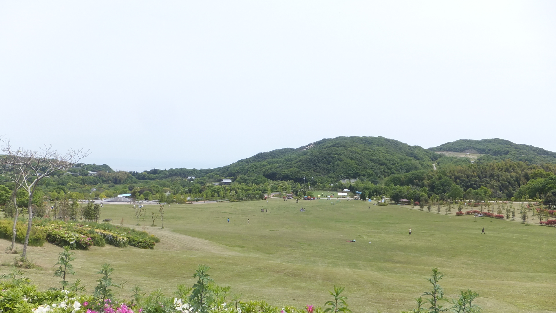 A green open area in Awajishima Park on Awaji Island