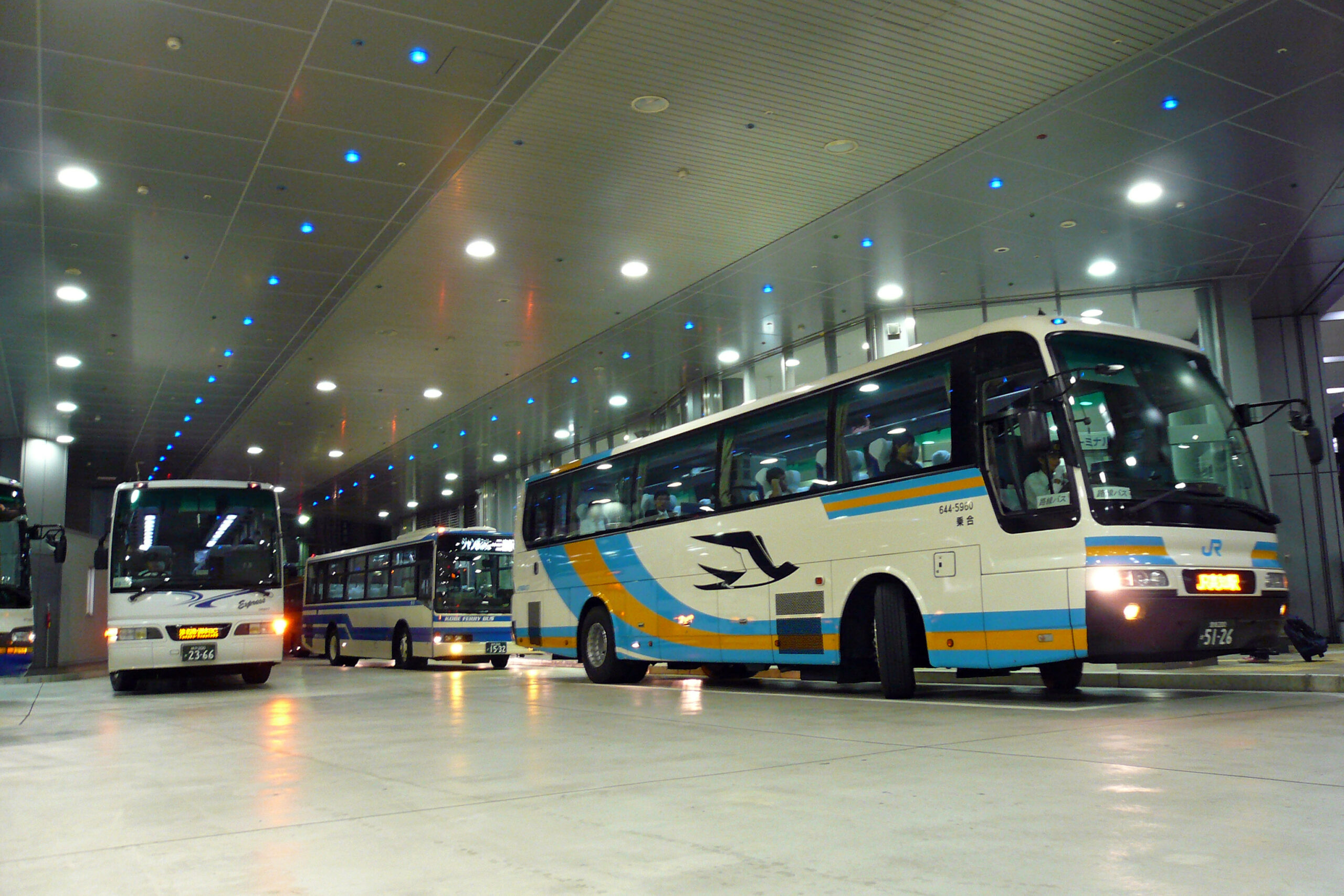 Buses at Kobe Sannomiya Bus Terminal