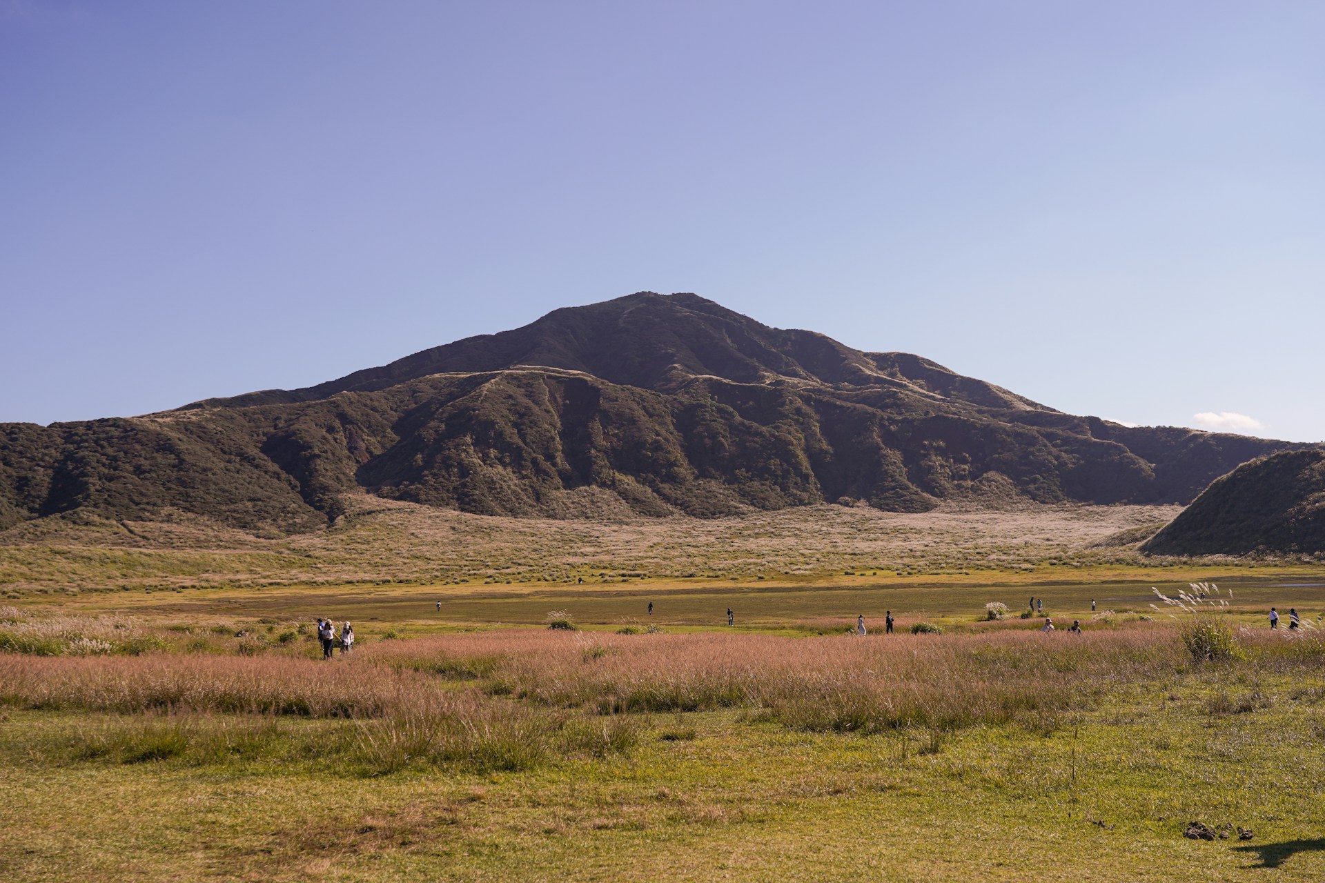 Mount Aso grassland panorama
