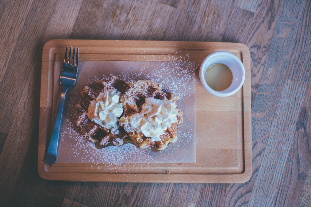 Illustrative waffles and coffee for the La Primeur café stop